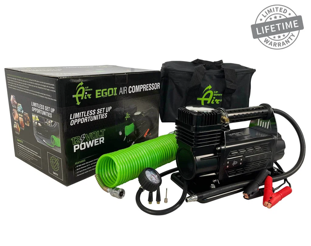 12099917 – UP DOWN AIR Air Compressor, 5.6 Cubic Feet Per Minute (CFM) At 150 PSI 13.8 Volt Single Motor With Heavy D...